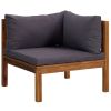 12 Piece Patio Lounge Set with Cushion Solid Acacia Wood