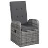 5 Piece Patio Dining Set with Cushions Gray