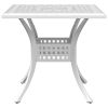 5 Piece Patio Dining Set White Cast Aluminum