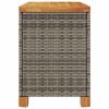 Patio Storage Box Gray 31.5"x15.7"x18.9" Poly Rattan Acacia Wood