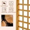 Outsunny 90in Wood Garden Arbor Arch with Trellis Wall for Climbing & Hanging Plants,