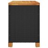 Patio Storage Box Black 31.5"x15.7"x18.9" Poly Rattan Acacia Wood