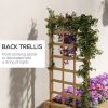 Outsunny Raised Garden Bed with Trellis for Climbing Plants, Elevated Wood Planter with Drainage Holes, Filter and Legs for Vegetable, Flowers