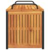 Patio Cushion Box 43.3"x17.7"x16.5"/20.9" Solid Wood Acacia and Steel