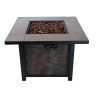 50000 BTU, CSA Certification Square Gas Fire Table ,Contain 5 kg Lava Stone And Rainproof Cover,Magnesium Oxide Wood Grain Surface Finished