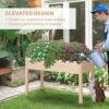 Outsunny Raised Garden Bed with Legs, 48" x 22" x 30", Elevated Wooden Planter Box, Self-Draining with Bed Liner for Vegetables, Herbs