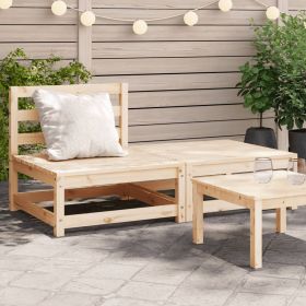 Patio Sofa Armless with Footstool Solid Wood Pine