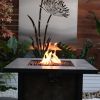 50000 BTU, CSA Certification Square Gas Fire Table ,Contain 5 kg Lava Stone And Rainproof Cover,Magnesium Oxide Wood Grain Surface Finished