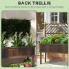 Outsunny Raised Garden Bed with Trellis for Climbing Plants, Vegetable, Grape Vines, Wood Planter with Legs
