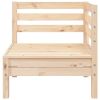 Patio Sofa 2-Seater with Footstool Solid Wood Pine