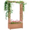 Outsunny Raised Garden Bed with Arch Trellis for Vine Climbing Plants