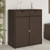 Patio Storage Cabinet Brown 41.3"x21.7"x44.5" Poly Rattan