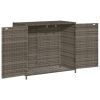 Patio Storage Cabinet Gray 32.7"x17.7"x29.9" Poly Rattan