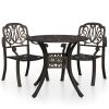 3 Piece Bistro Set Cast Aluminum Bronze