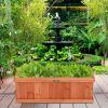 Wooden Decorative Planter Box for Garden Yard and Window - Brown