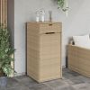 Patio Storage Cabinet Beige 21.7"x21.7"x43.7" Poly Rattan