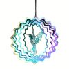 1pc 3D Colorful Rotating Wind Spinner Hummingbird Flowing Wind Chimes