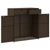 Patio Storage Cabinet Brown 41.3"x21.7"x44.5" Poly Rattan