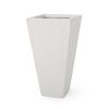 13" Outdoor Modern MGO Small Cast Stone Planter,