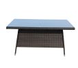 Outdoor patio Furniture Rectangular Dining Table with clear tempered glass