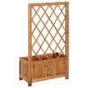 Garden Raised Bed with Trellis Solid Acacia Wood Brown