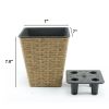2-Pack Smart Self-watering Square Planter for Indoor and Outdoor - Hand Woven Wicker - Brown - as Pic
