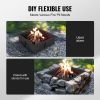 VEVOR Fire Pit Ring Square 36x36 in Outer Steel Liner DIY Campfire Ring Firepit