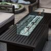 Fire Pit Table Wind Guard, 38.1 x 10.6 x 5.9 Inch Rectangular Glass Wind Guard, Clear Tempered Glass Flame Guard, with Aluminum Alloy Brackets