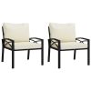 Patio Chairs with Sand Cushions 2 pcs 26.8"x29.9"x31.1" Steel