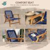 Outsunny Patio Acacia Wood Adirondack Chair, Modern Wood Fire Pit Chair with PP Rope Weave, Coconino Lounge Chair with High Backrest Support