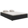Convertible Sun Bed with Cushions Poly Rattan Black