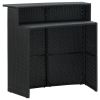 5 Piece Patio Bar Set with Cushions Black