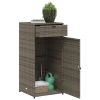 Patio Storage Cabinet Gray 21.7"x21.7"x43.7" Poly Rattan