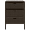 Patio Storage Cabinet Brown 21.7"x23.2"x31.5" Poly Rattan