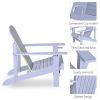 Wooden Adirondack Chair, Outdoor Patio Lawn Chair with Cup Holder, Weather Resistant Lawn Furniture, Classic Lounge for Deck, Garden, Backyard