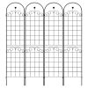 4 Pack Metal Garden Trellis for Climbing Plants Outdoor 86.7'' x 19.7'' Rustproof Plant Support Rose Trellis Netting Trellis Black
