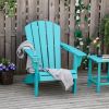 HDPE All-Weather Outdoor Adirondack Chair with Cup Holder,  330lbs Capacity, Light Blue