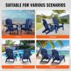 VEVOR Adirondack Chair Plastic Set of 2 All-Weather Folding Fire Pit Navy Blue