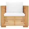 Patio Sofa Chair with Cream Cushions Solid Wood Teak