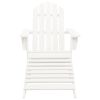 Patio Adirondack Chair with Ottoman&Table Solid Fir Wood White