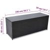 Patio Storage Box Black 59"x19.7"x23.6" Poly Rattan