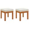 3 Piece Patio Dining Set with Cushions Solid Wood Acacia