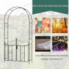 Outsunny 7.5' Metal Garden Arch with Gate, Garden Arbor Trellis for Climbing Plants, Roses, Vines, Wedding Arch for Outdoor Garden, Lawn, Backyard