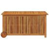Patio Storage Box with Wheels 44.5"x19.7"x22.8" Solid Wood Acacia