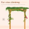 Outsunny 90in Wood Garden Arbor Arch with Trellis Wall for Climbing & Hanging Plants,