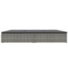 Convertible Sun Bed with Cushions Poly Rattan Dark Gray