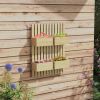 Outsunny 4 Box Raised Garden Bed with Trellis for Vine Flowers & Climbing Plants, 31.5" Tall Wall-Mounted Wood Planter Box Set with Adjustable Height