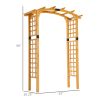 Outsunny 90in Wood Garden Arbor Arch with Trellis Wall for Climbing & Hanging Plants,