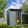 5ft x 3ft Outdoor Metal Storage Shed Transparent plate Gray