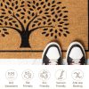 Welcome Doormats Natural Coco Coir Mats with Non Slip PVC Backing  Tree Print